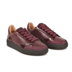 Pataugas BASALT/SV F4H BORDEAUX -Chaussures Soldes 628220 BASKET FEMME BASALT SV F4H BORDEAUX 4