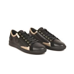 Pataugas JESTER/MIX F4H NOIR/DORÉ -Chaussures Soldes 628254 BASKET FEMME JESTER MIX F4H NOIR DORE 4