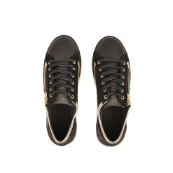 Pataugas JESTER/MIX F4H NOIR/DORÉ -Chaussures Soldes 628254 BASKET FEMME JESTER MIX F4H NOIR DORE 6