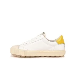 Pataugas ARAN/MIX F2H BLANC/JAUNE -Chaussures Soldes BASKET FEMME ARAN MIX F2H BLANC JAUNE 3