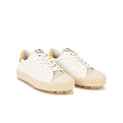 Pataugas ARAN/MIX F2H BLANC/JAUNE -Chaussures Soldes BASKET FEMME ARAN MIX F2H BLANC JAUNE 4