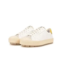 Pataugas ARAN/MIX F2H BLANC/JAUNE -Chaussures Soldes BASKET FEMME ARAN MIX F2H BLANC JAUNE 5