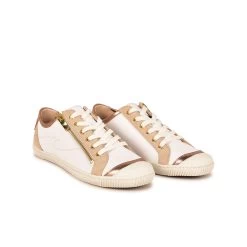 Pataugas BAHIA/SME F2H BLANC/BEIGE -Chaussures Soldes BASKET FEMME BAHIA SME F2H BLANC BEIGE 628048 912 4
