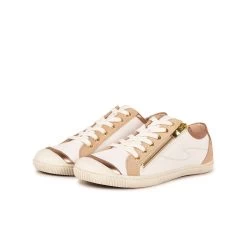 Pataugas BAHIA/SME F2H BLANC/BEIGE -Chaussures Soldes BASKET FEMME BAHIA SME F2H BLANC BEIGE 628048 912 5